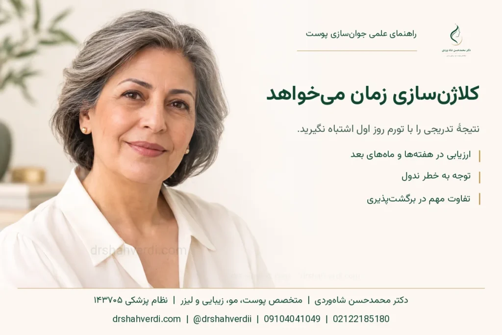 تصویر پاسخ تدریجی محرک‌های کلاژن و اهمیت ارزیابی نتیجه در طول زمان