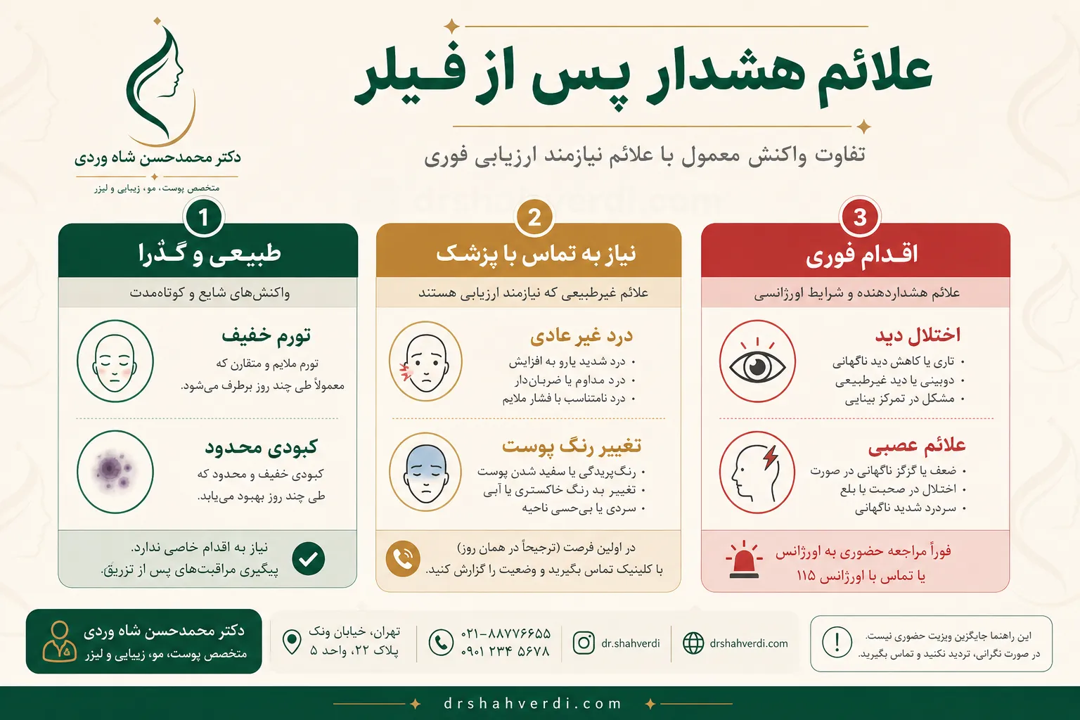 علائم هشدار حاد پس از تزریق فیلر