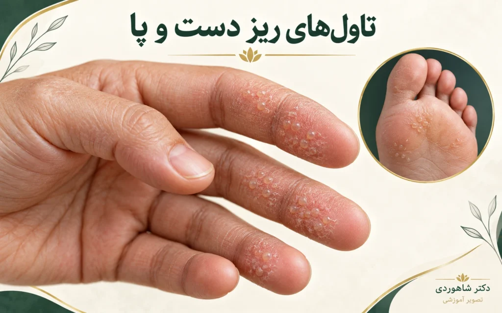 تصویر مقاله اگزمای دیس‌هیدروتیک؛ تاول ریز و خارش کف دست و پا