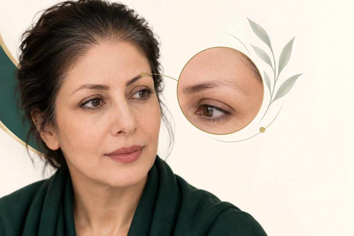نمای نزدیک کم‌پشتی بخش بیرونی ابرو
