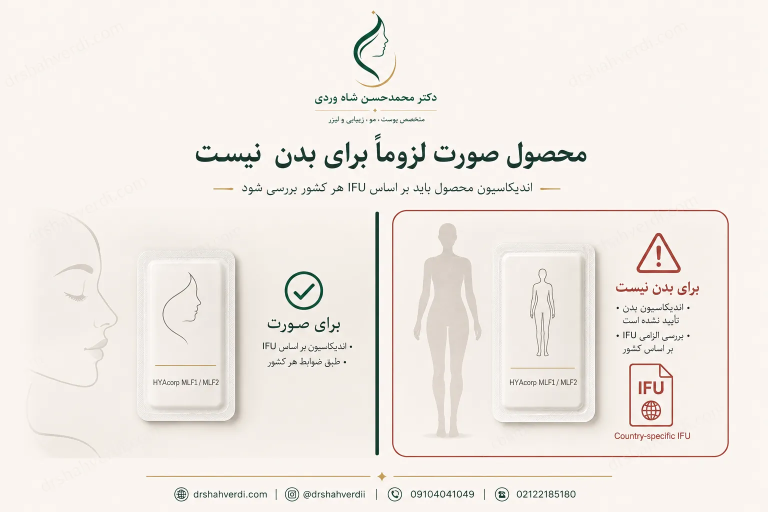 تفاوت اندیکاسیون فیلرهای صورت و محصولات بدن