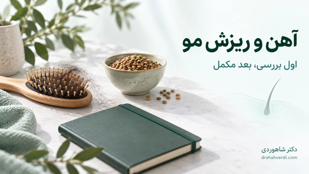 تصویر مقاله کمبود آهن و ریزش مو؛ آزمایش فریتین و حدود مصرف مکمل
