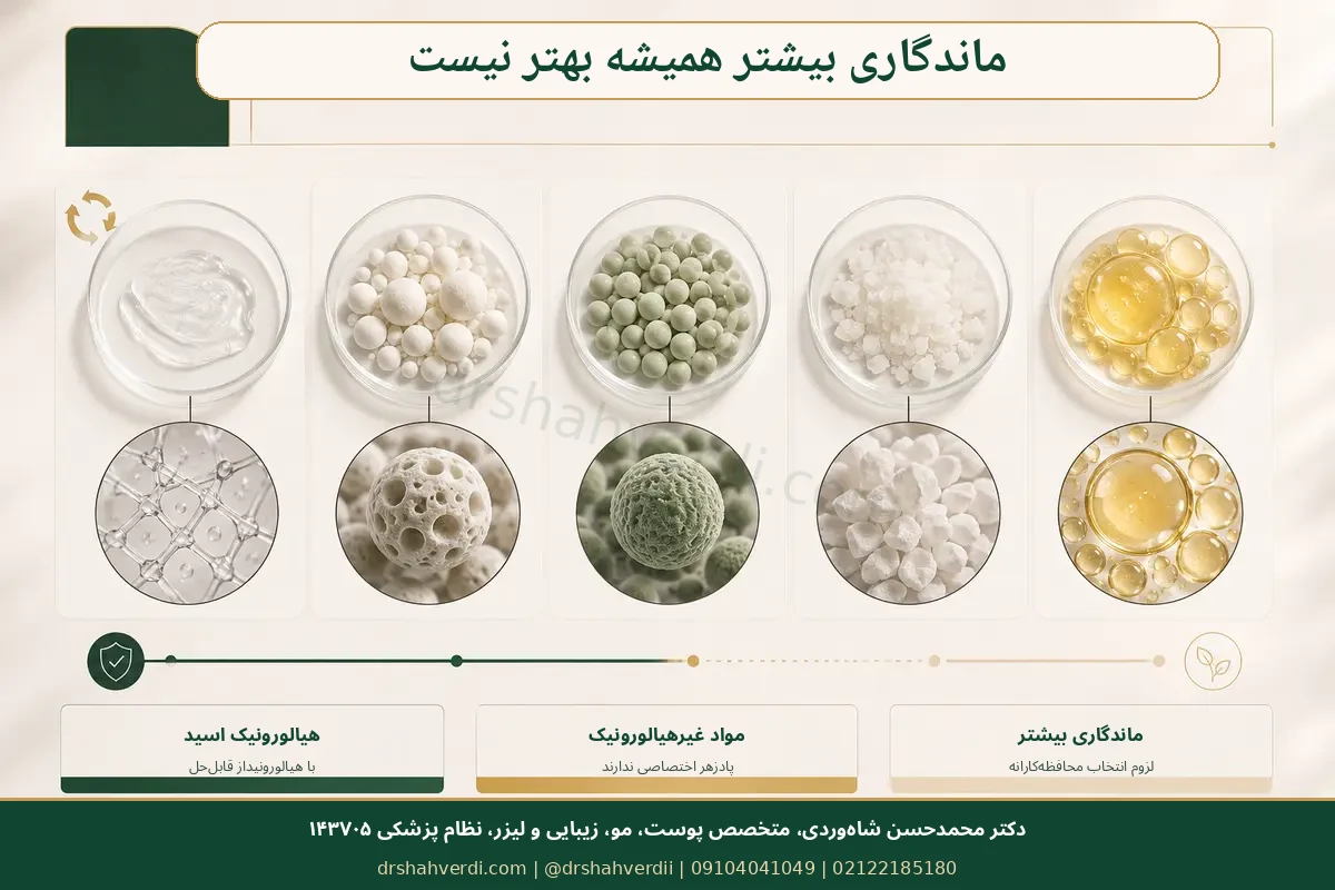 مقایسه برگشت‌پذیری و سطح شواهد مواد تزریقی بینی