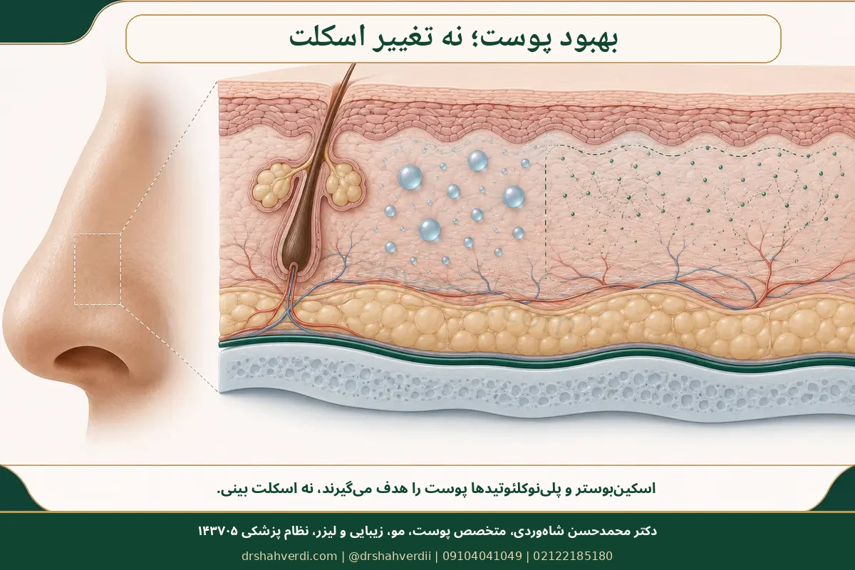 حدود شواهد اسکین بوستر پلی نوکلئوتید PN PDRN و PRP برای کیفیت پوست بینی