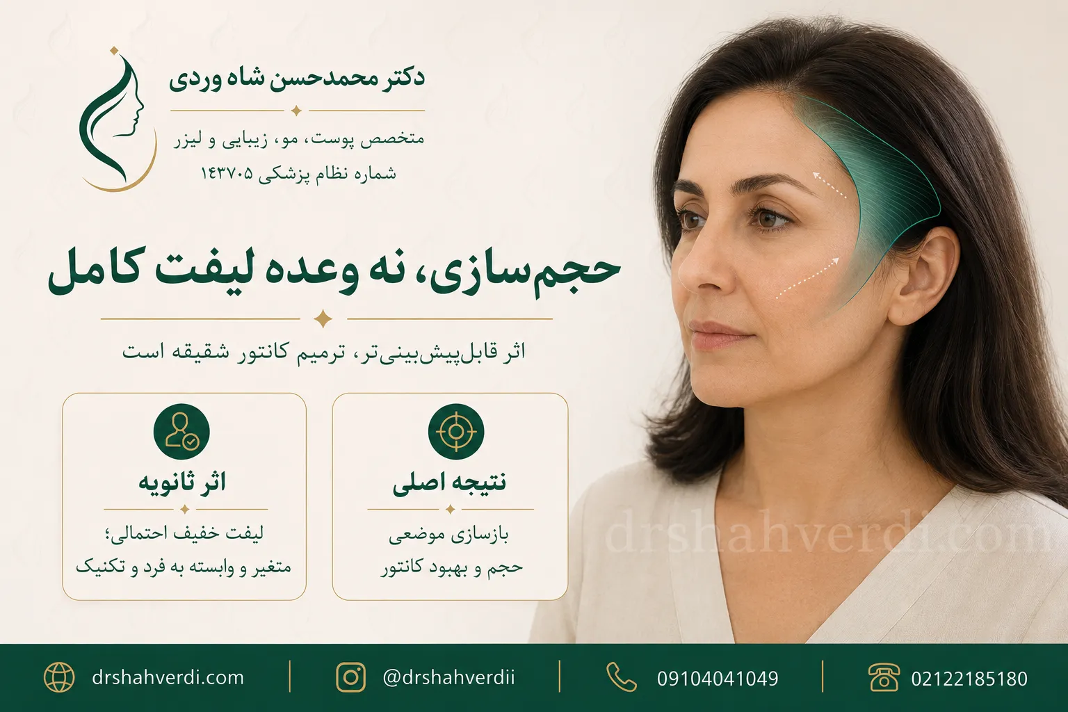 تفاوت بازسازی حجم شقیقه با لیفت واقعی ابرو و صورت