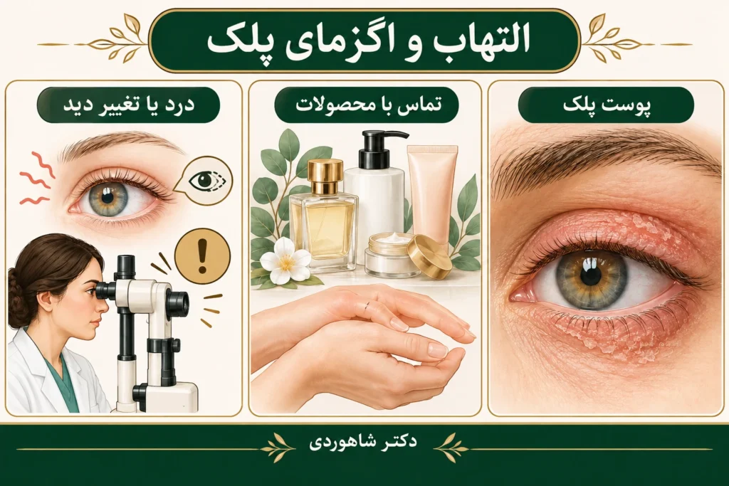 تصویر مقاله اگزمای پلک و اطراف چشم؛ علت‌های تماسی و زمان مراجعه