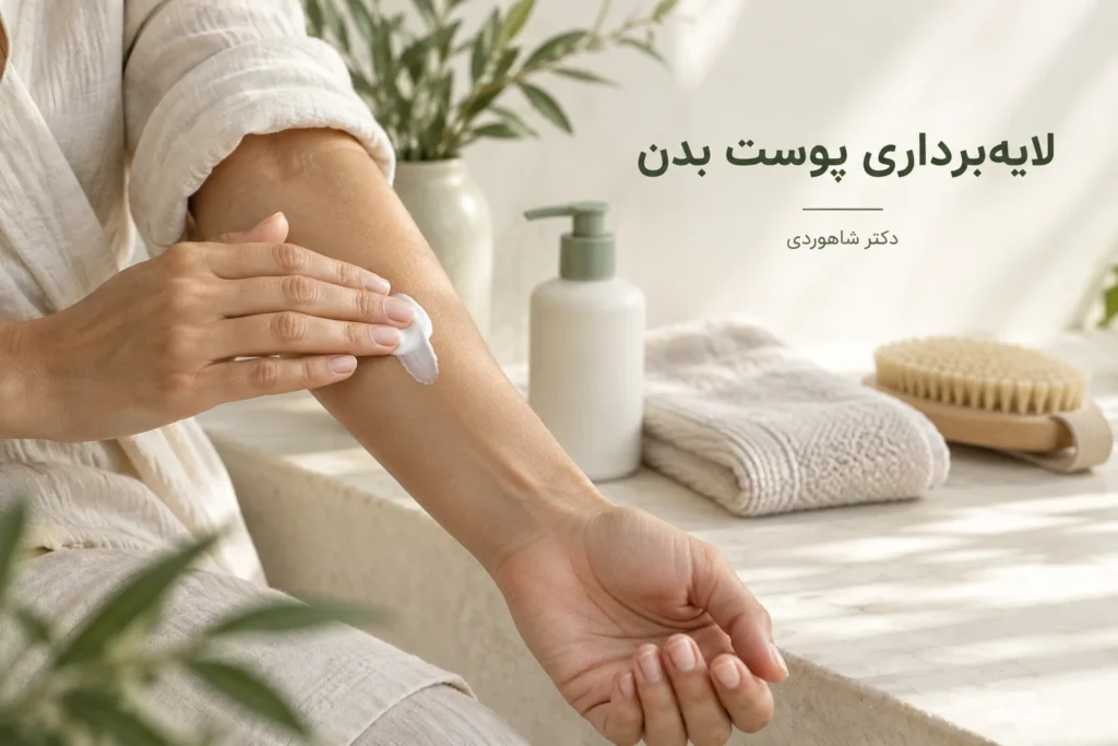 تصویر مقاله لایهبرداری پوست بدن؛ اسکراب، اسید و برس خشک برای چه کسی مناسب است؟