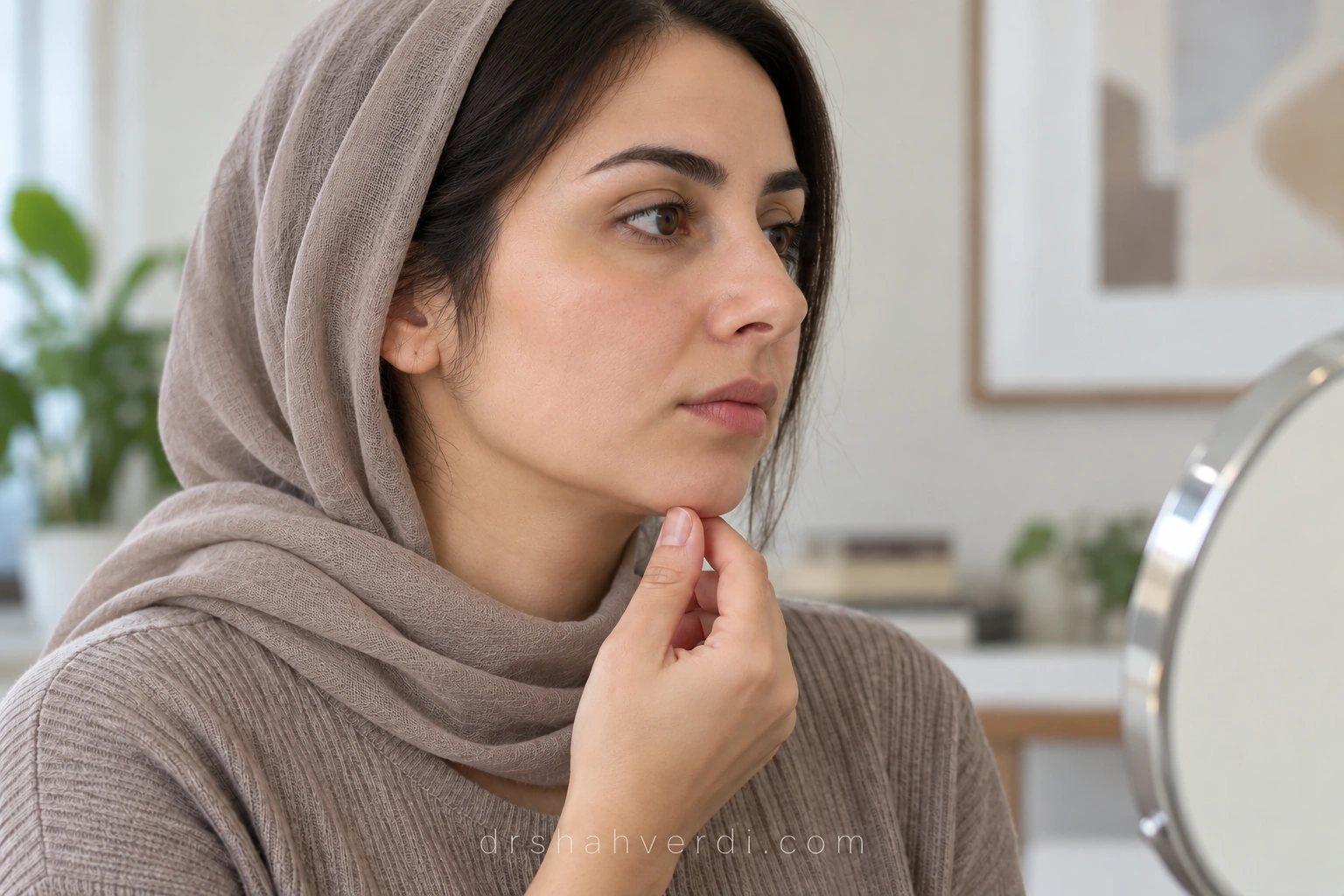 بررسی چانه باریک در نمای سه‌رخ