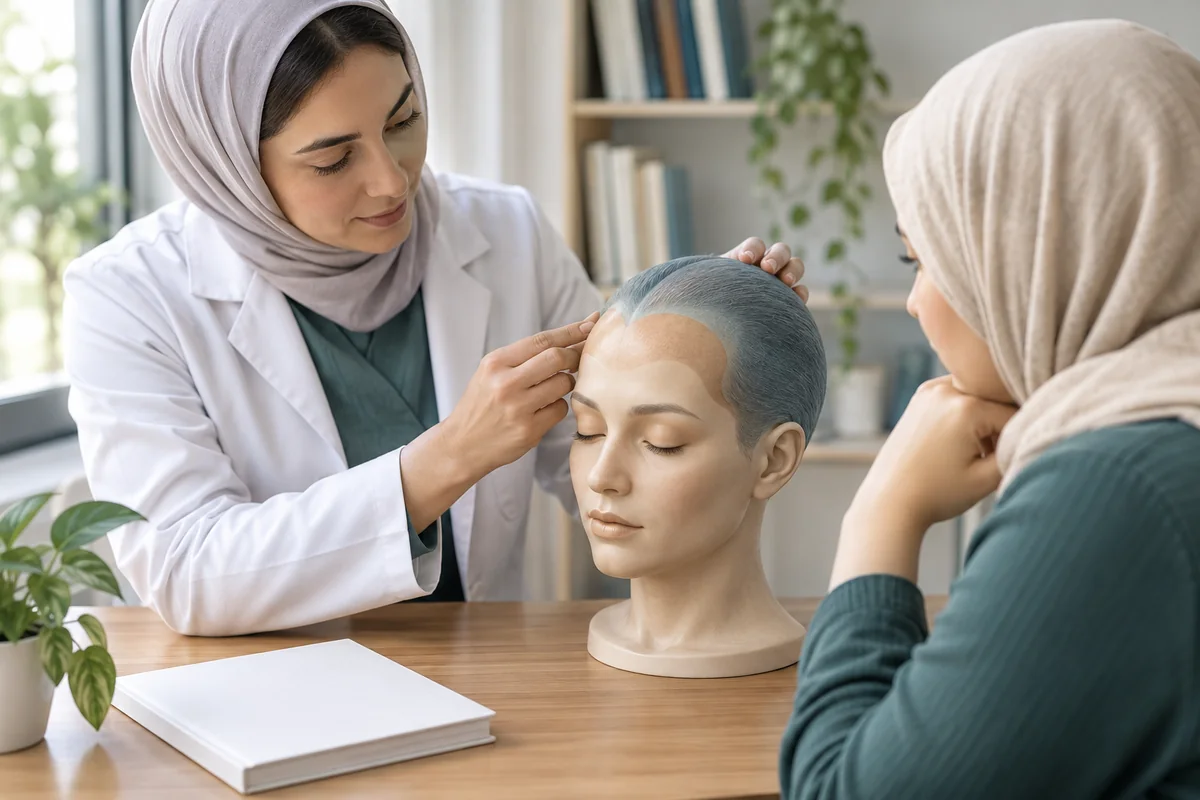 مدل مفهومی سر با تفکیک لطیف پیشانی و پوست سر