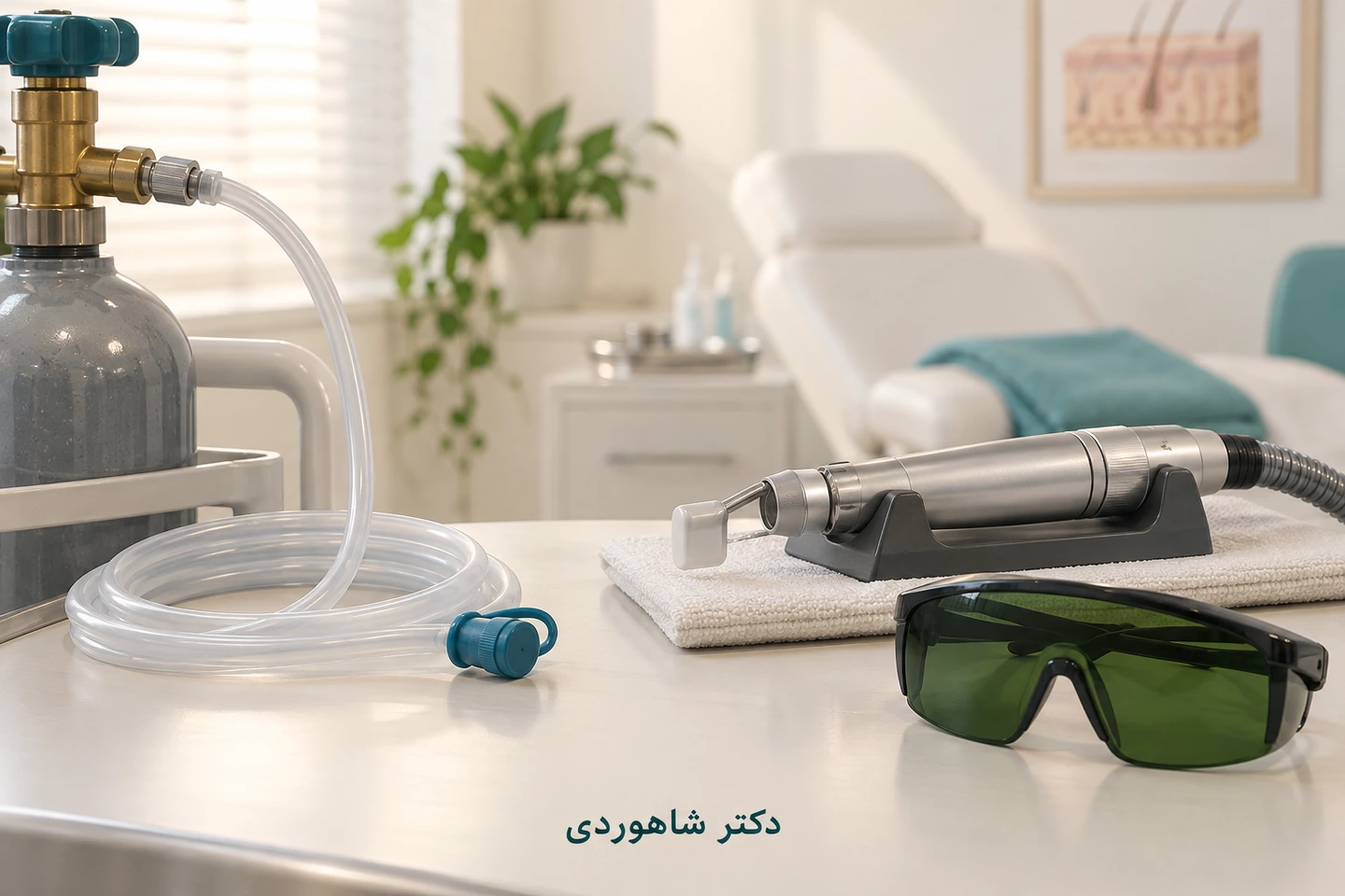 مسیر دستگاه گاز و هندپیس لیزر در دو بخش جدا