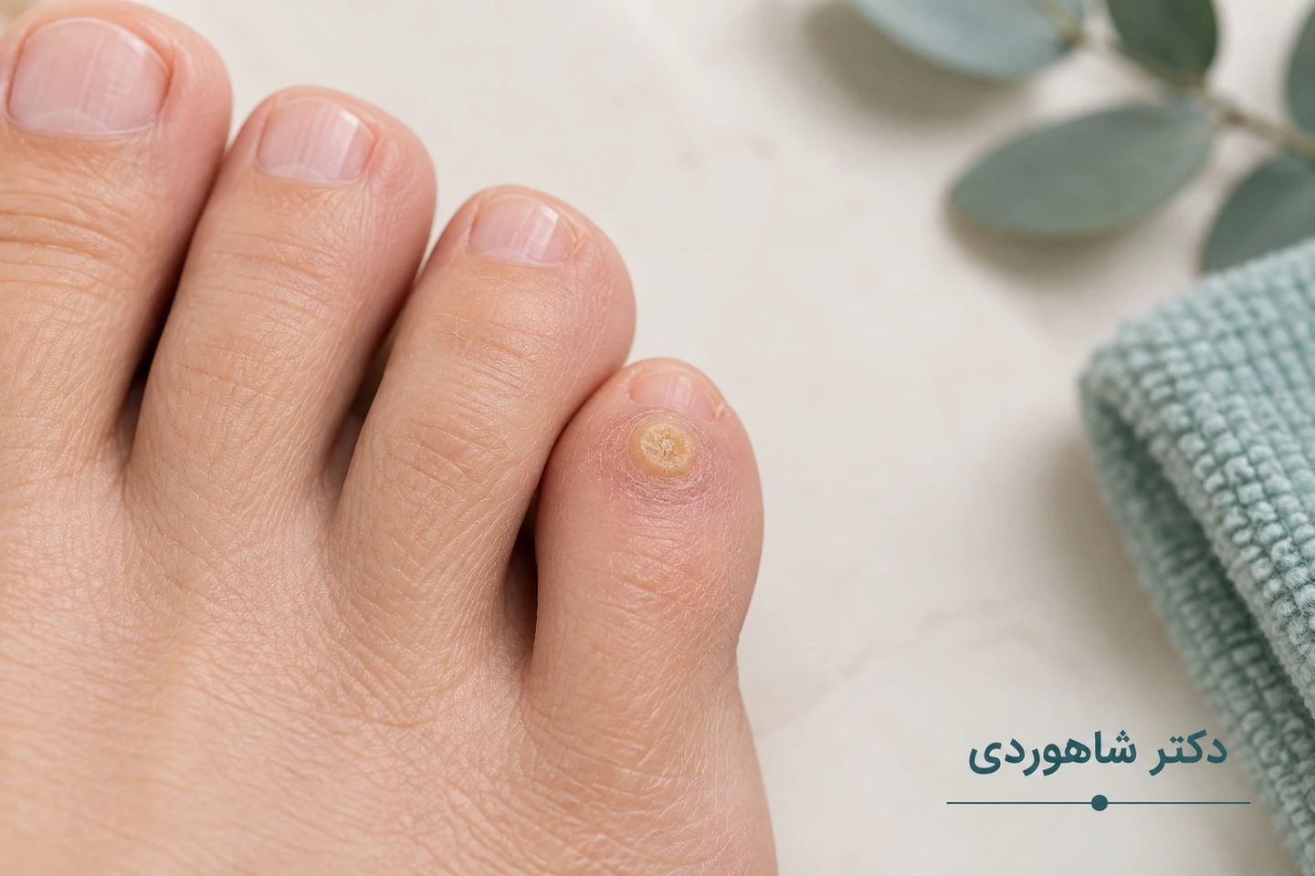 میخچه سفت روی محل تماس انگشت با کفش