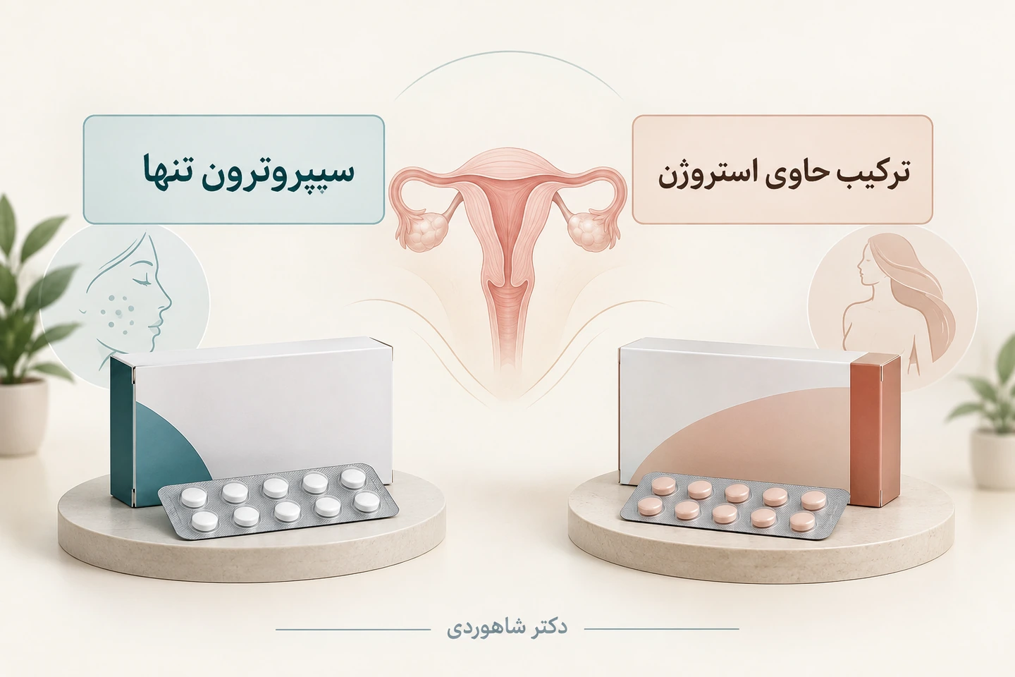 تفکیک سیپروترون تنها و ترکیب حاوی استروژن