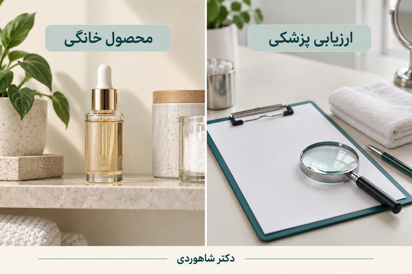 مقایسه محصول آرایشی خانگی و ارزیابی پیلینگ پزشکی