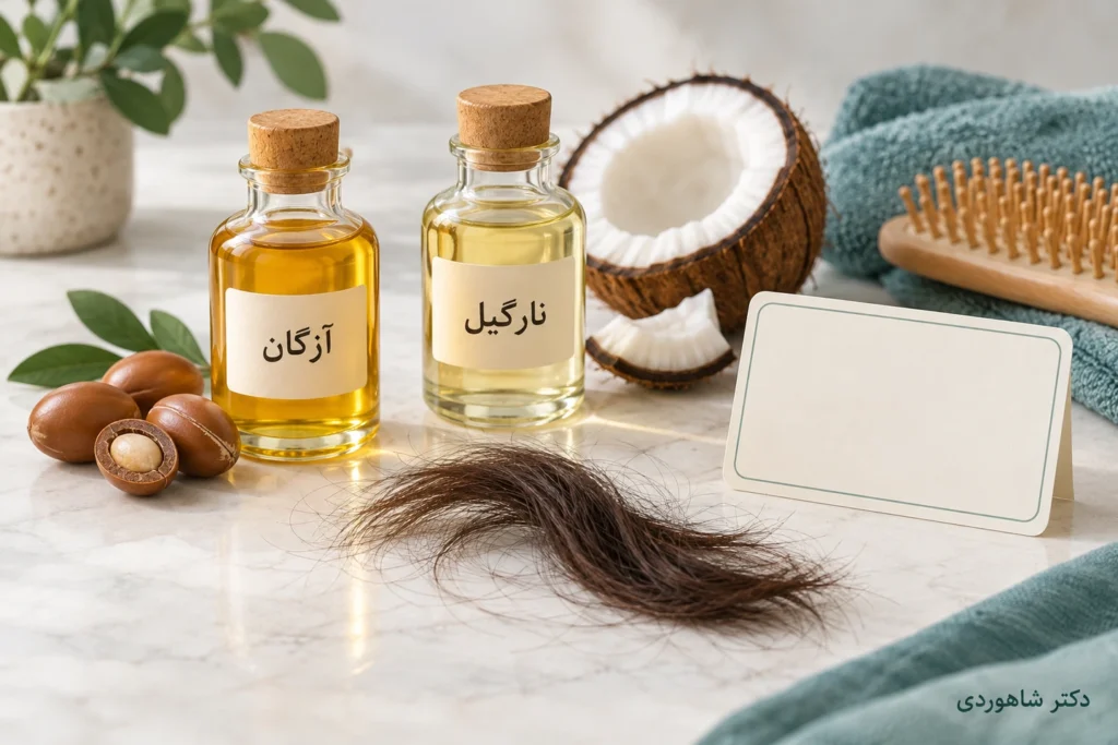 تصویر مقاله روغن آرگان و نارگیل برای مو؛ مراقبت ساقه یا درمان ریزش؟