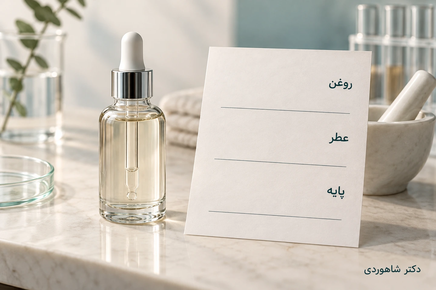فهرست اجزای سرم مو کنار روغن پایه