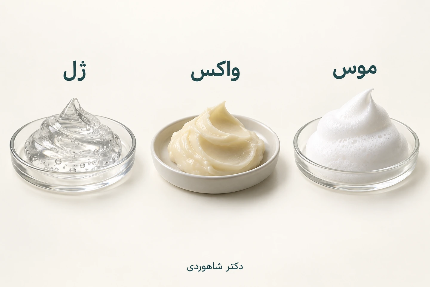 مقایسه بافت ژل، واکس و موس روی سطح تمیز