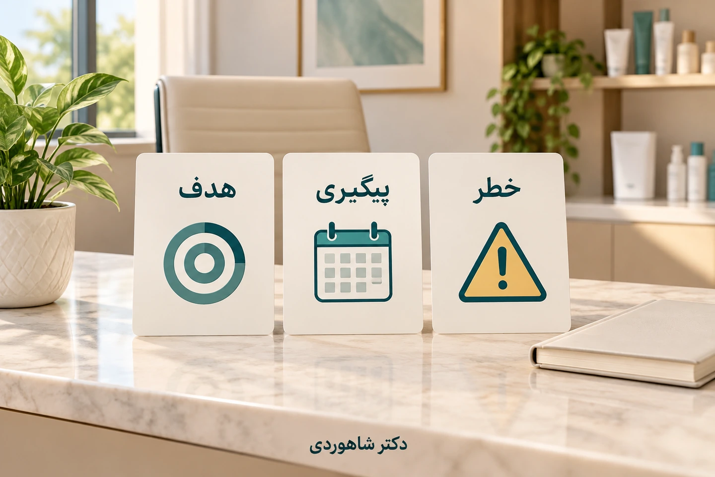 سه کارت هدف، پیگیری و خطر کنار دفتر مشاوره