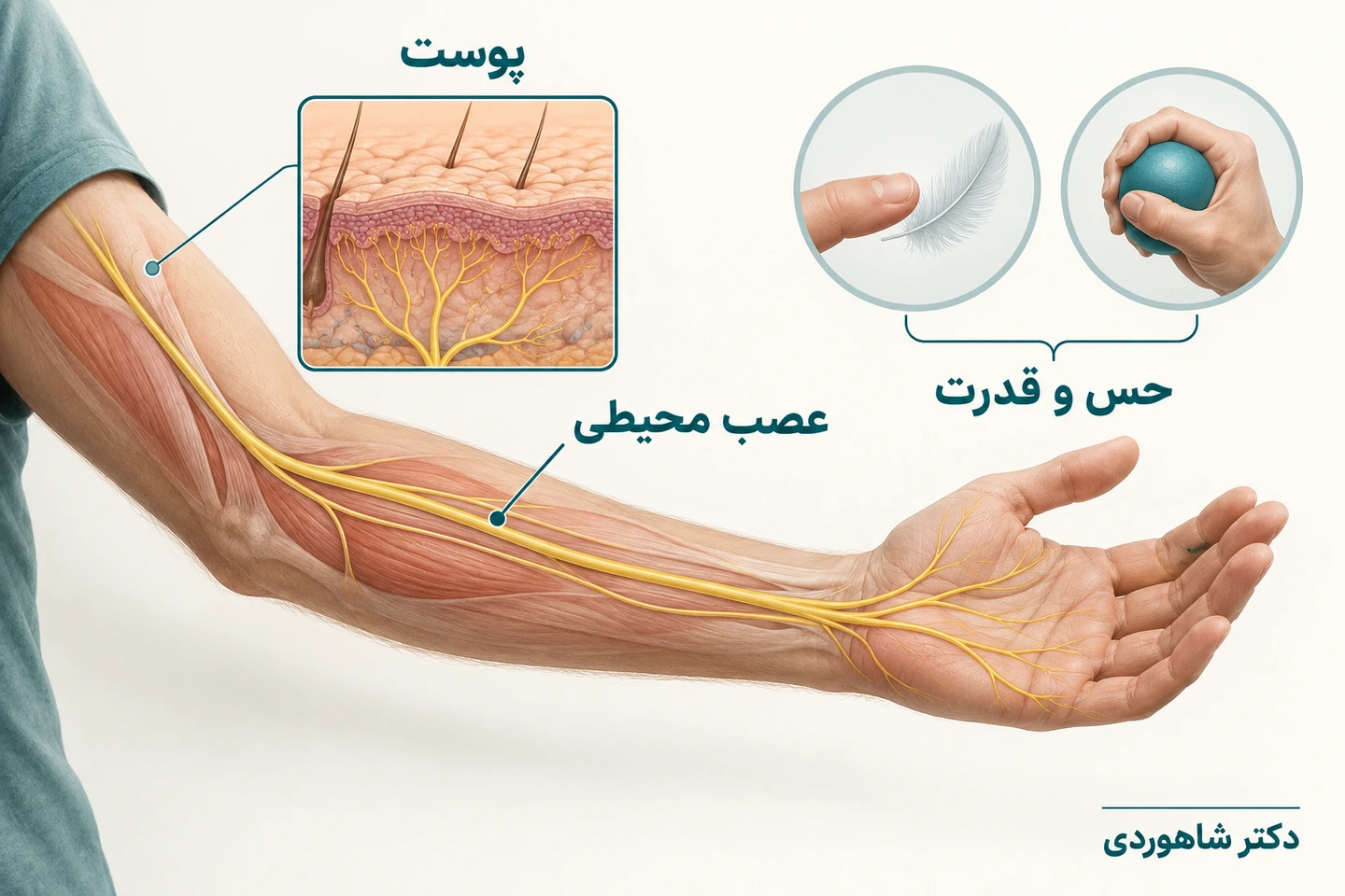 ارتباط پوست، عصب محیطی، حس و قدرت دست
