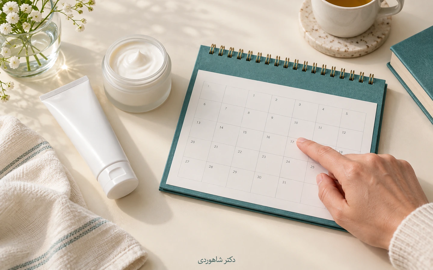 پماد تجویزی، مرطوب‌کننده ساده و تقویم پیگیری درمان پوست