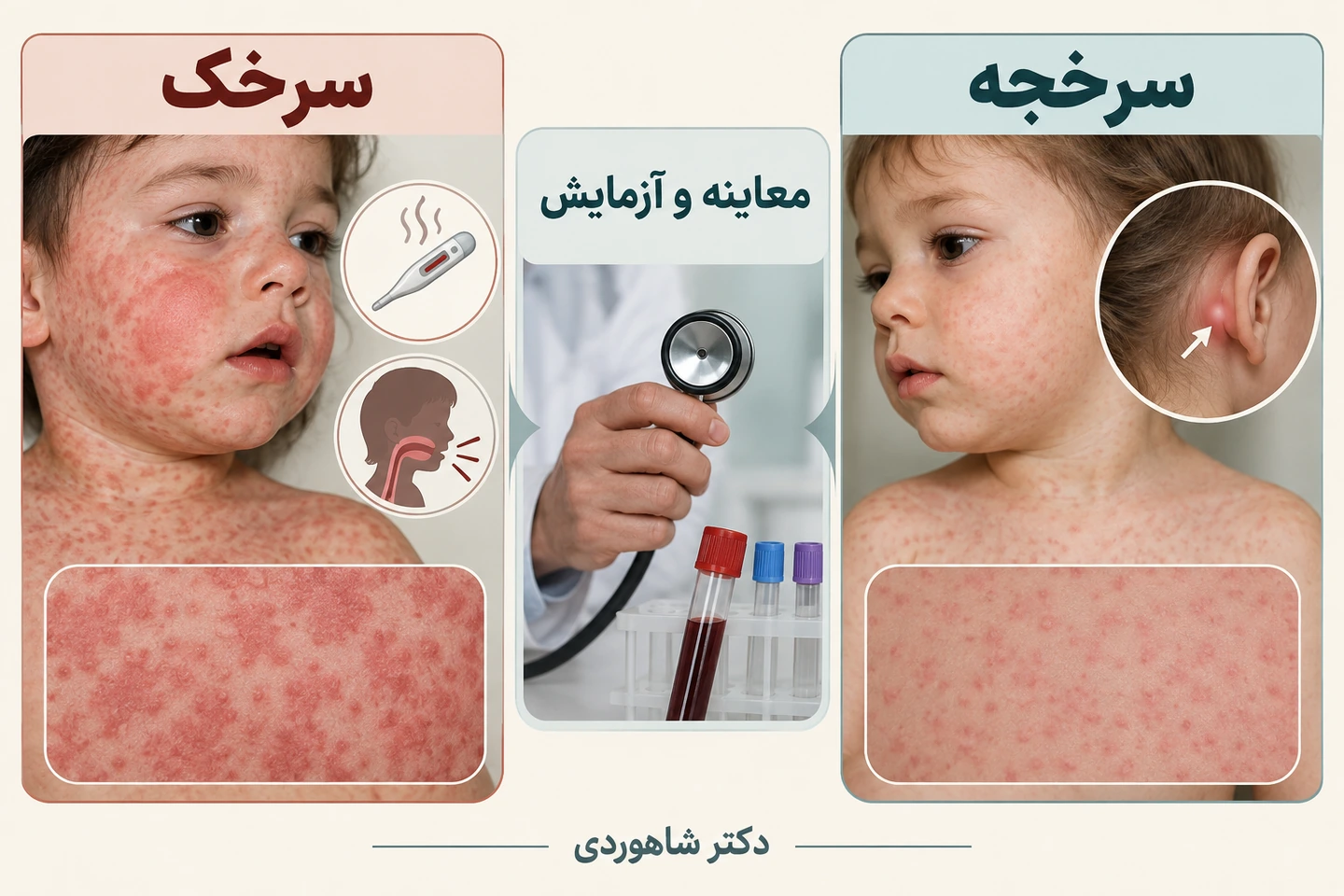 مقایسه الگوهای معمول سرخک و سرخجه