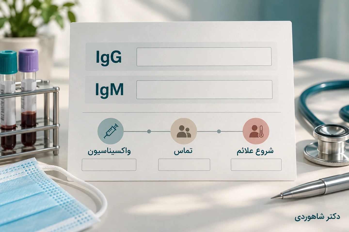 تفسیر آزمایش با زمان تماس و سابقه واکسن