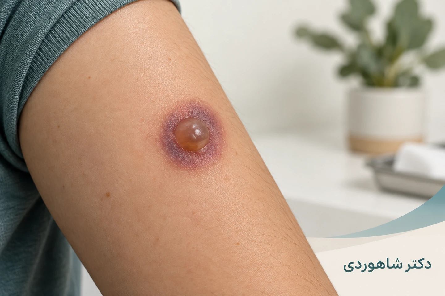 تاول روی لکه محدود و تیره در واکنش دارویی ثابت