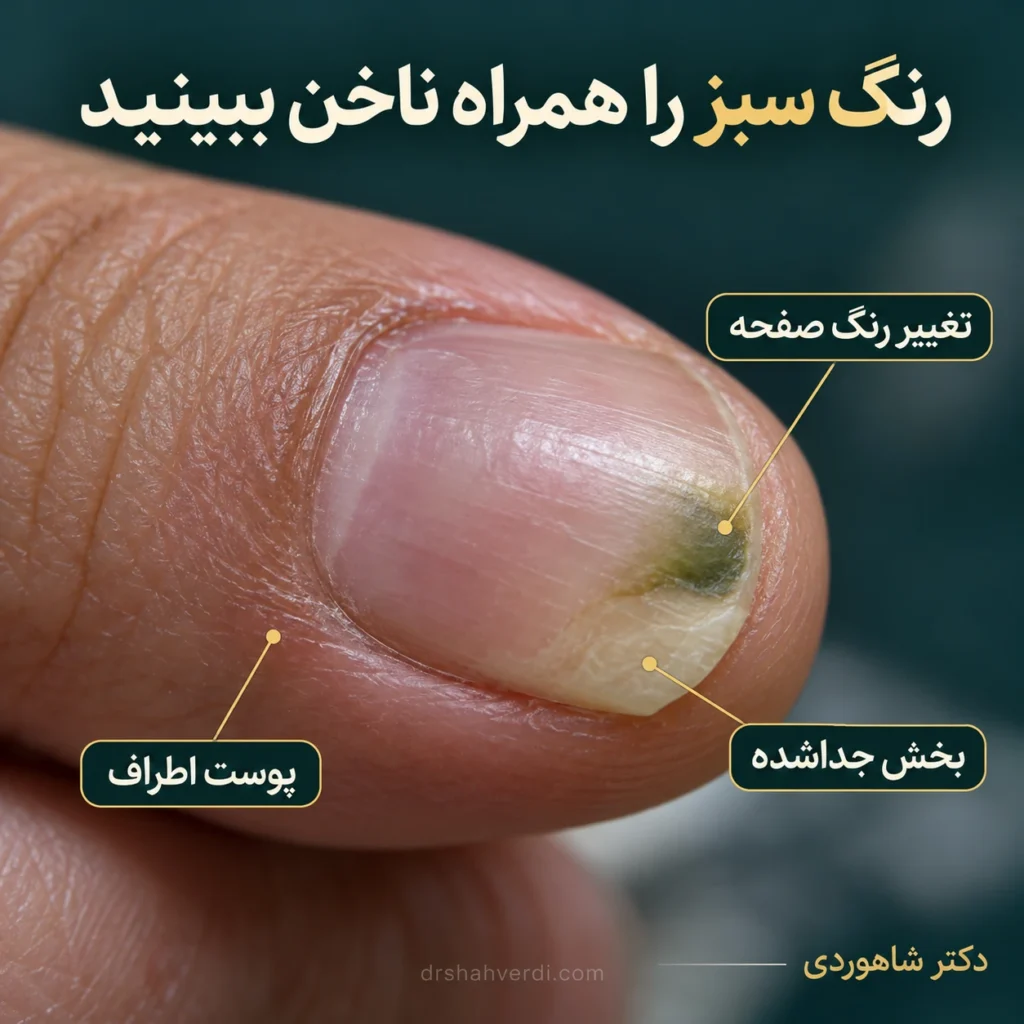 تصویر مقاله ناخن سبز؛ تغییر رنگ پس از رطوبت یا کاشت را چگونه بررسی کنیم؟