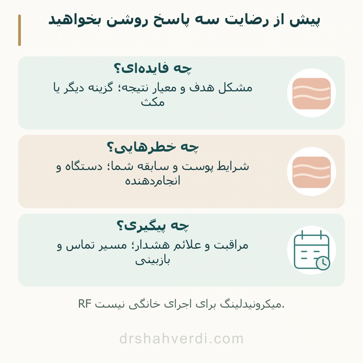 سه کارت هدف، خطر و پیگیری