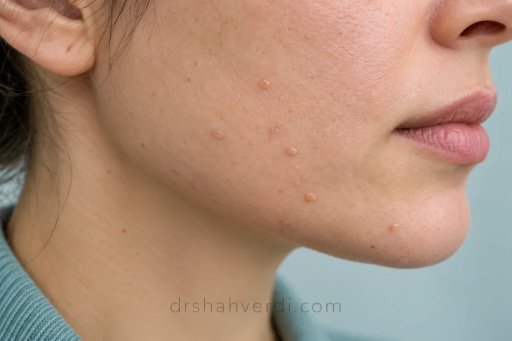 تصویر مقاله زگیل مسطح صورت؛ تفاوت با جوش ریز و نقش اصلاح در پخش‌شدن