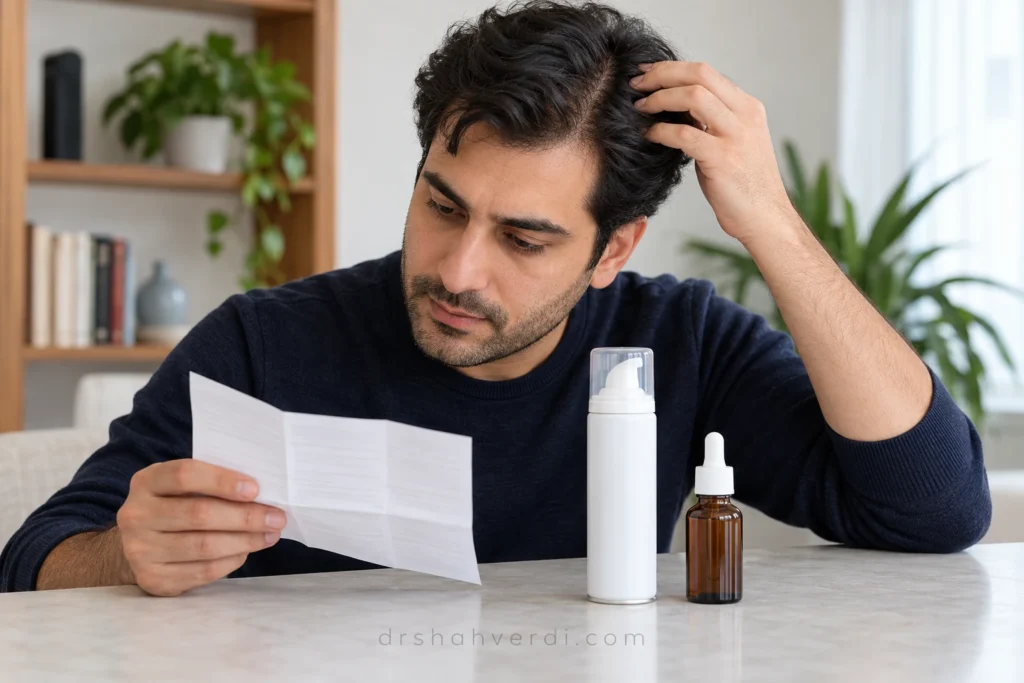 تصویر مقاله ماینوکسیدیل برای ریزش مو؛ روش مصرف، زمان اثر و عوارض