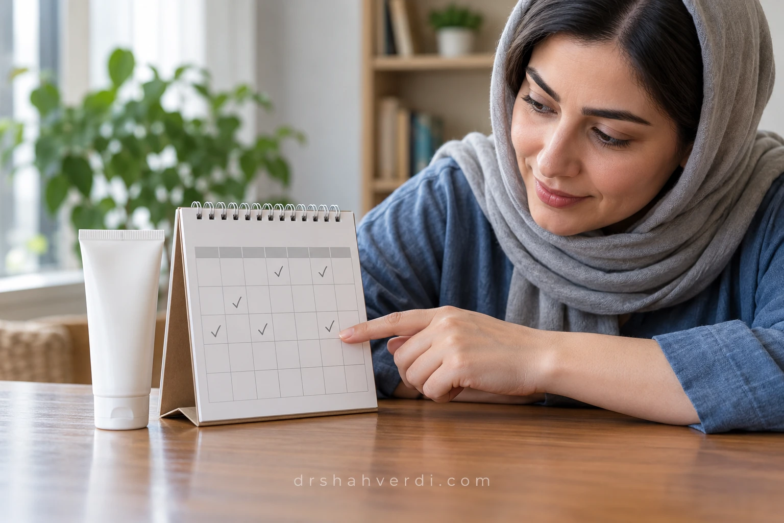 تقویم با چند علامت کنار بطری بسته