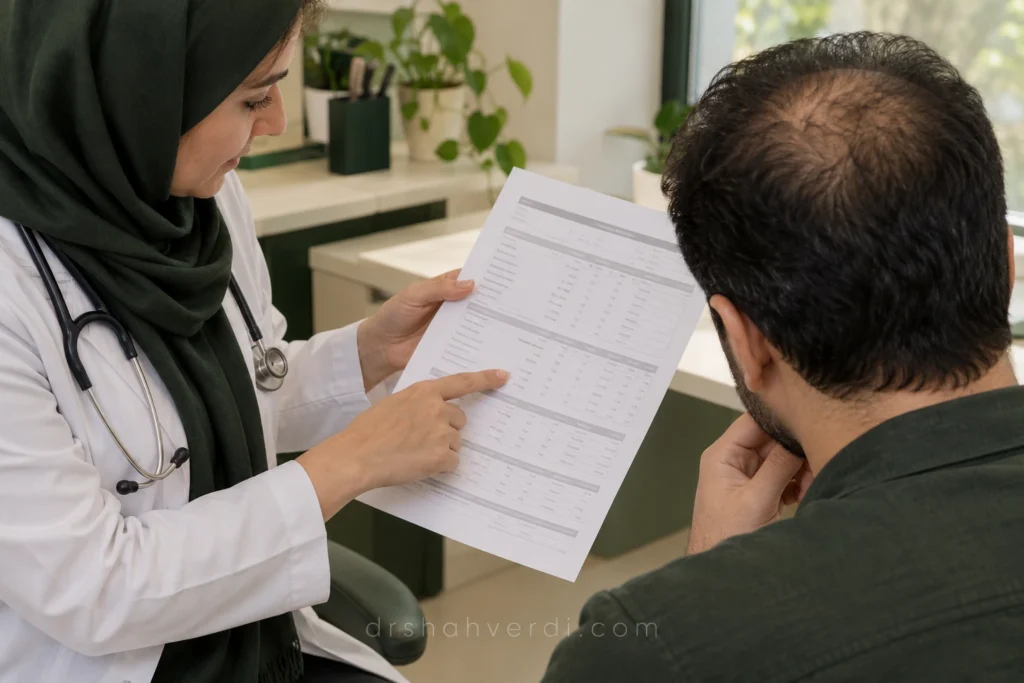 تصویر مقاله کمبود آهن و ریزش مو؛ آزمایش فریتین و حدود مصرف مکمل