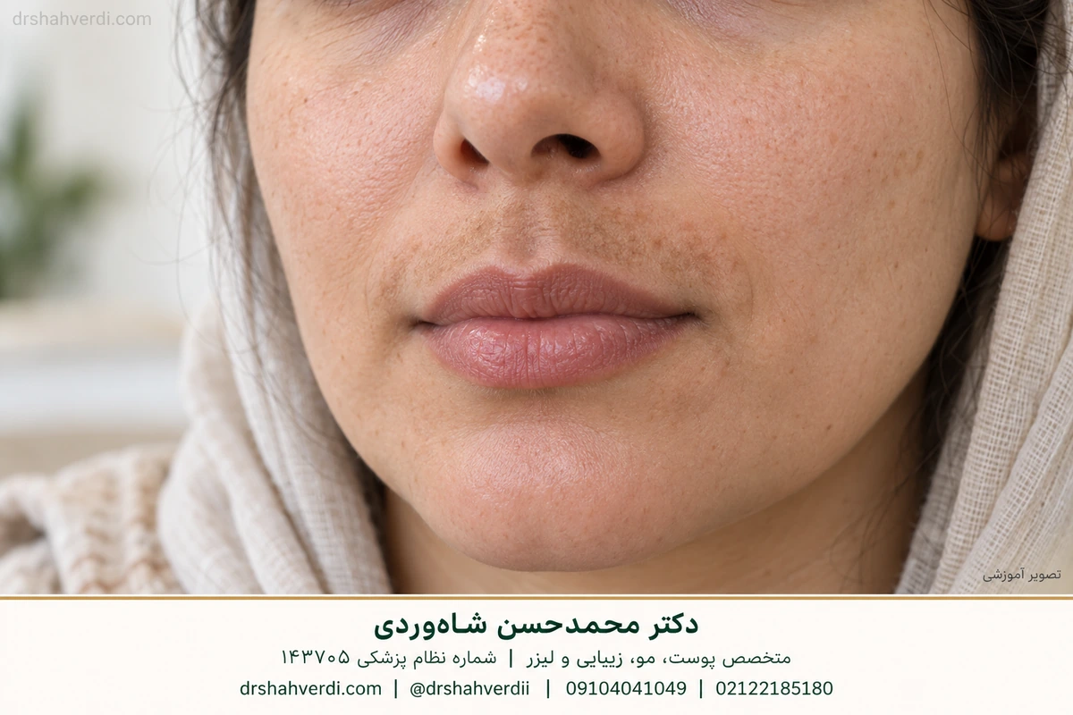 نمونه آموزشی تیرگی بالای لب